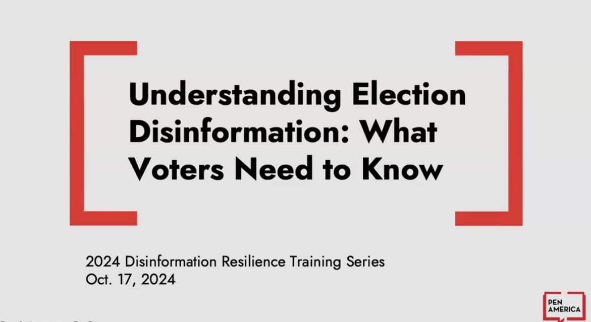 PEN America- Сонгуулийн ташаа мэдээлэлтэй тэмцэх туршлага ба сургамж